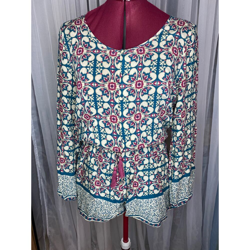 Umgee Romper floral teal mauve